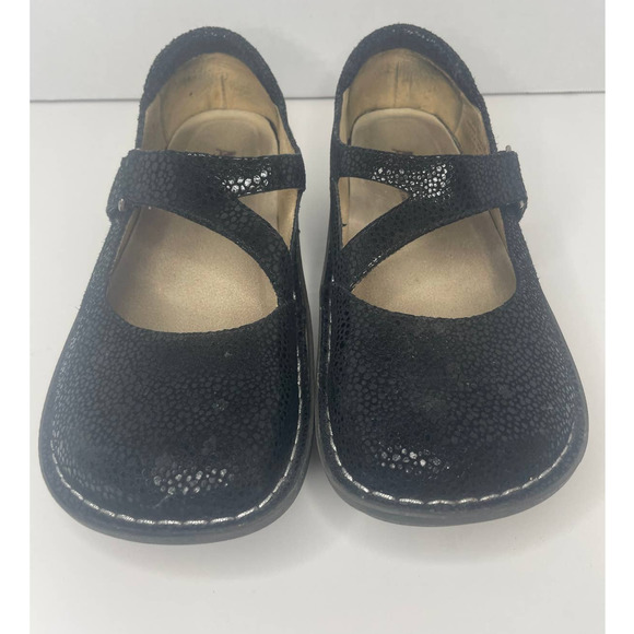 Alegria Dayna 561 Black Dottie Mary Jane Shiny Platform Wedge Platform Women’s 9 - Picture 9 of 10